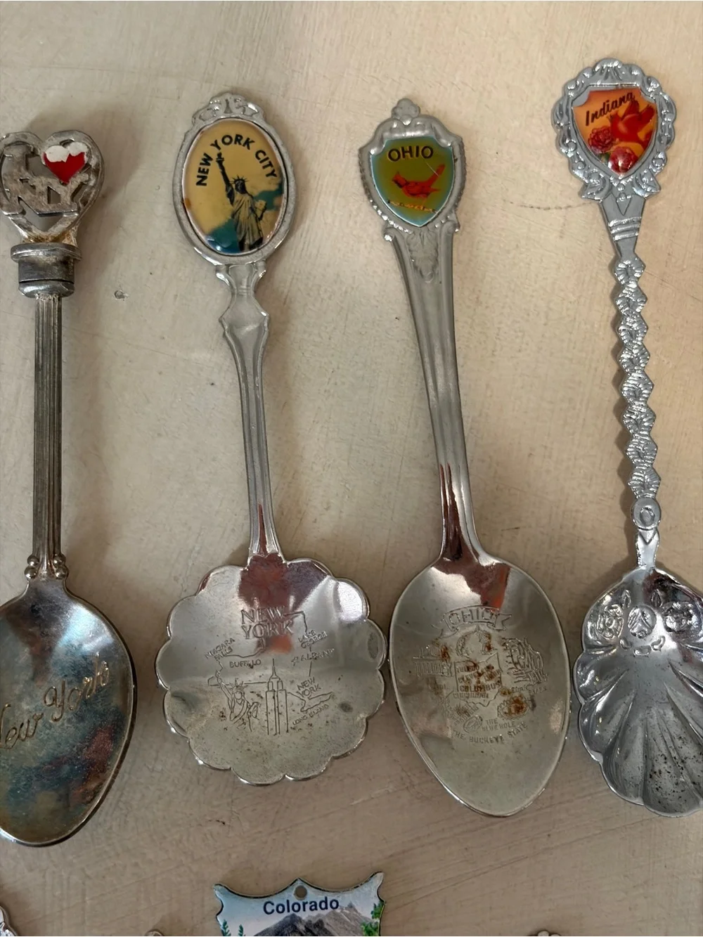 State Souvenir Spoon Vintage Set Of State Enamelled Collectibles-25 In All